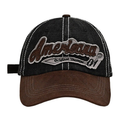 "American" Denim Suede Baseball Cap - Thrashink