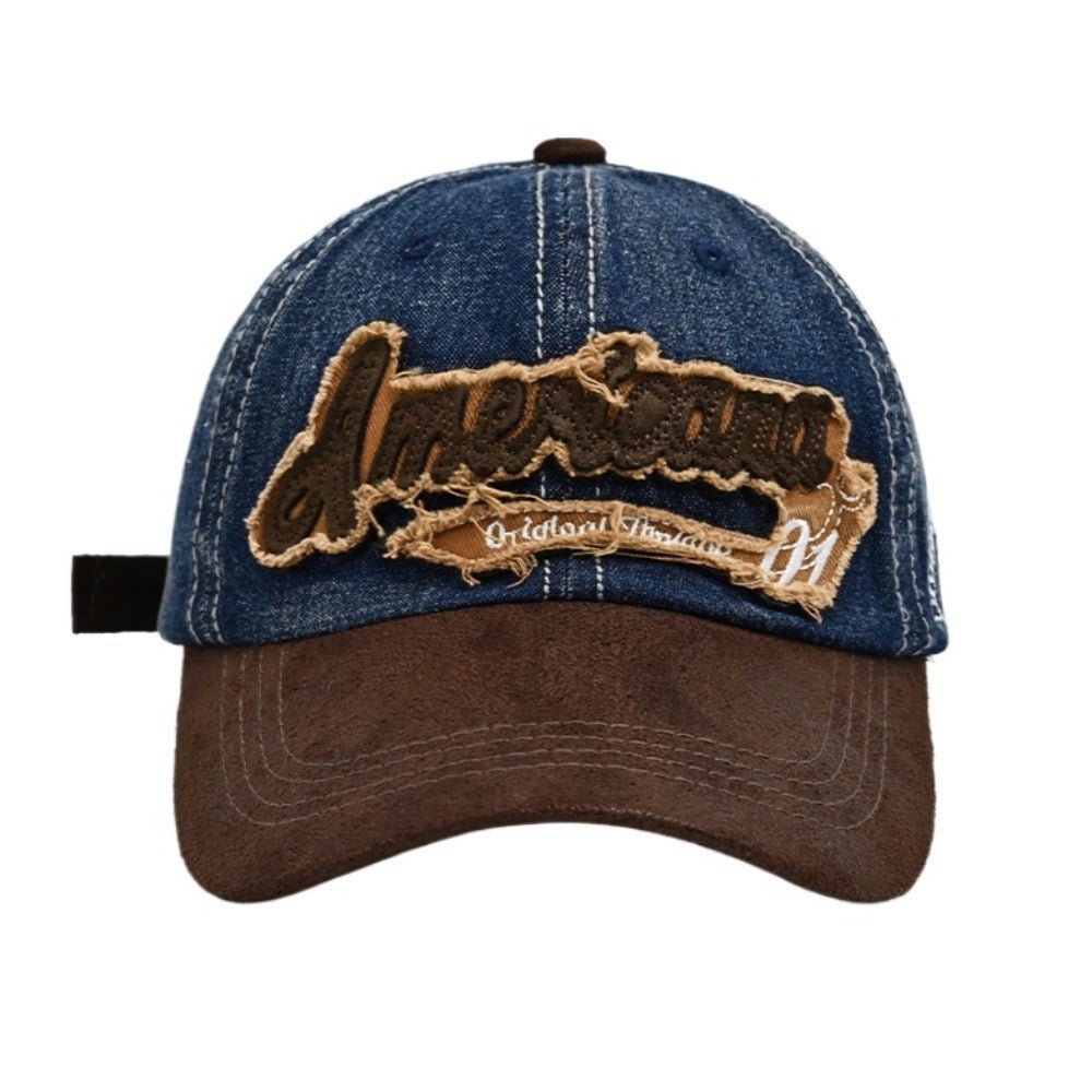 "American" Denim Suede Baseball Cap - Thrashink