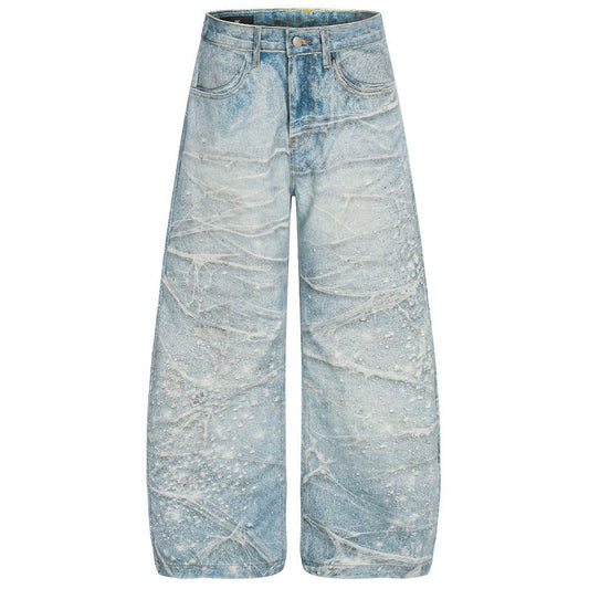 Astral Splash 3D Print High - Street Wide - Leg Jeans - Thrashink