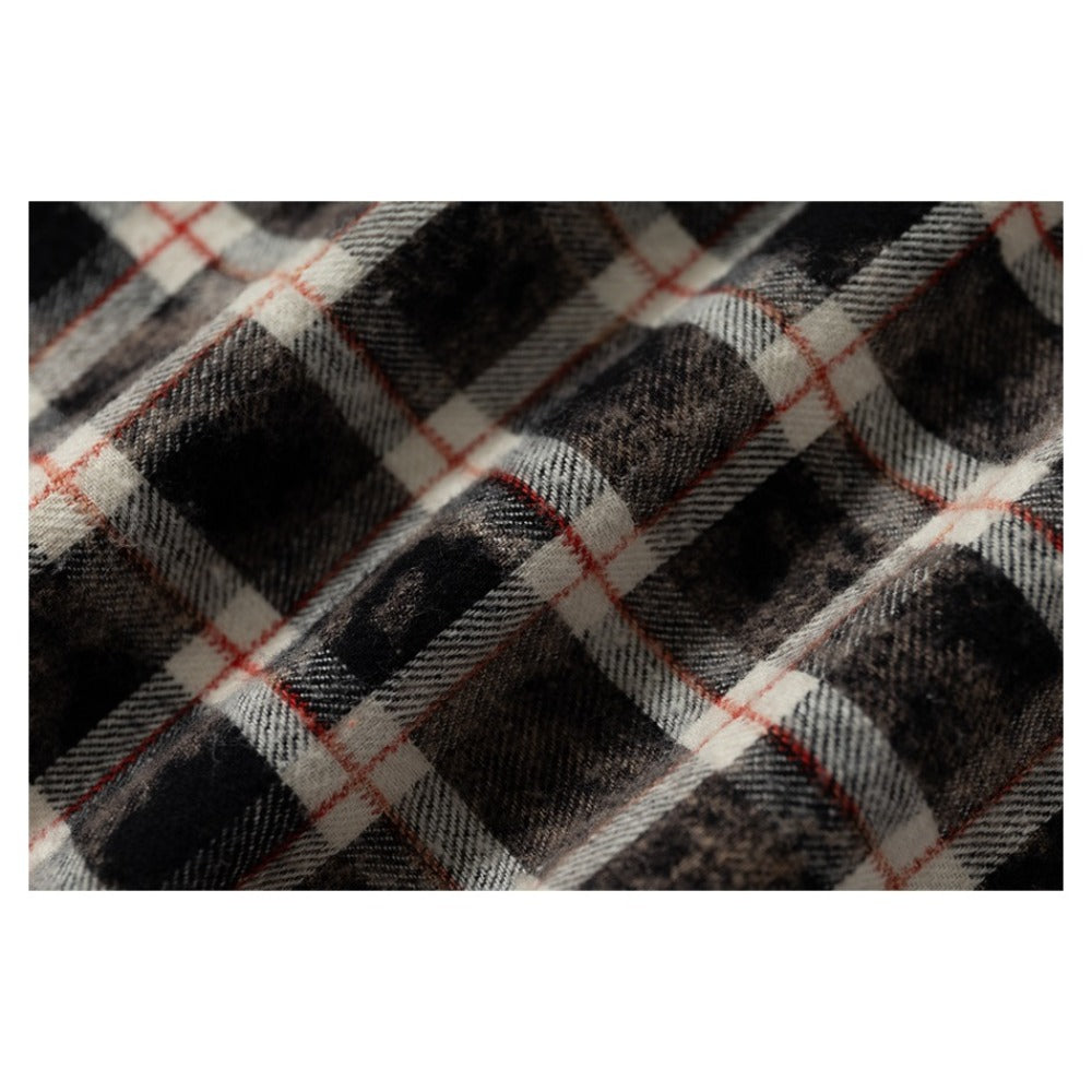 Black and White Distressed Frayed Shirt