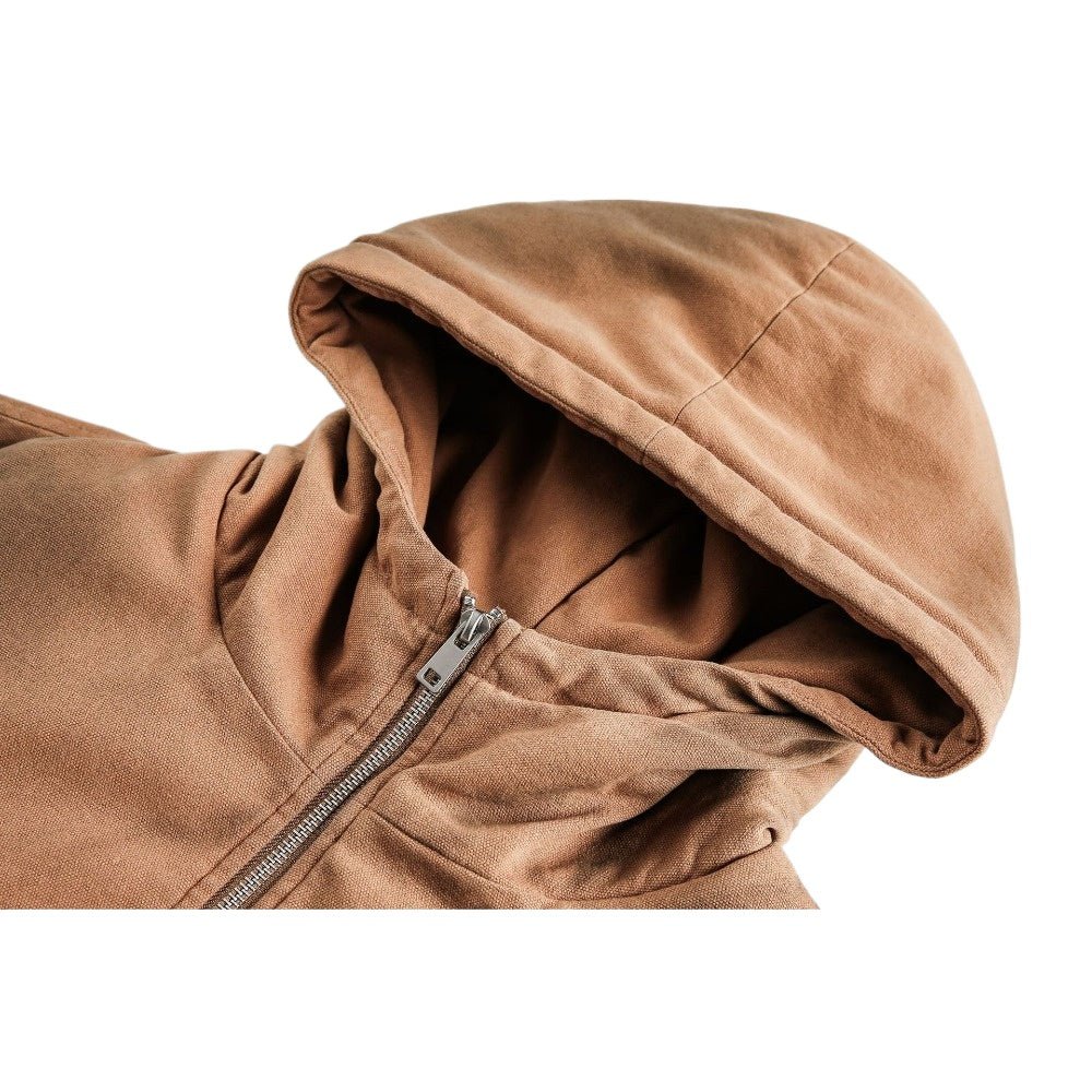 Badge - Embellished Hooded Padded Jacket - Thrashink