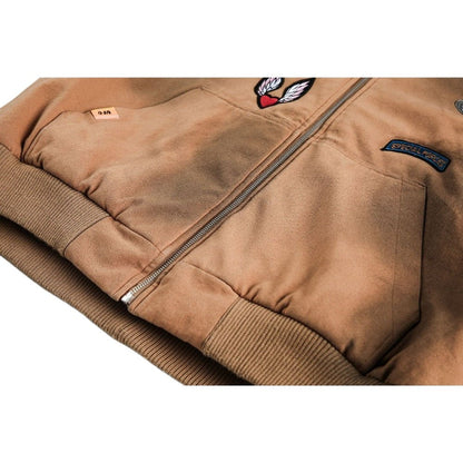 Badge - Embellished Hooded Padded Jacket - Thrashink