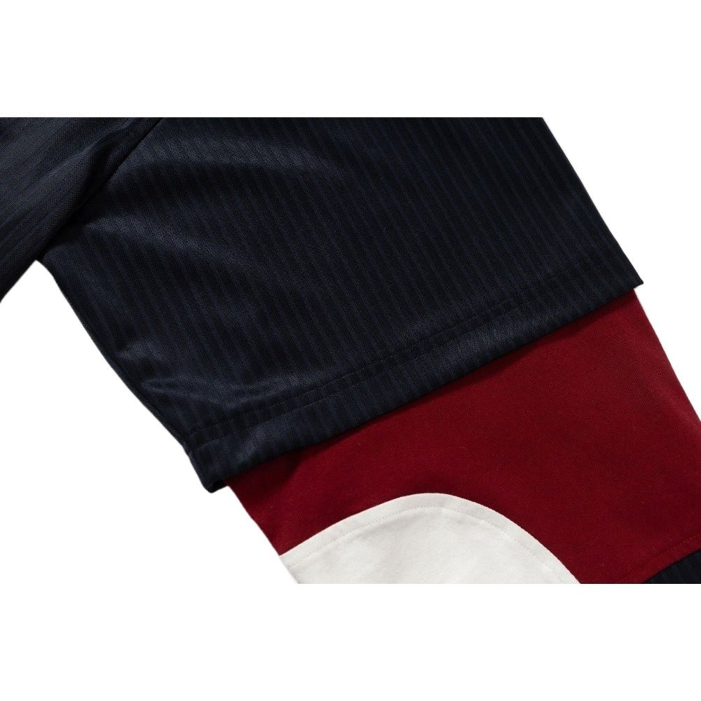 Badge Embroidered Fake Two Piece Polo Shirt - Thrashink