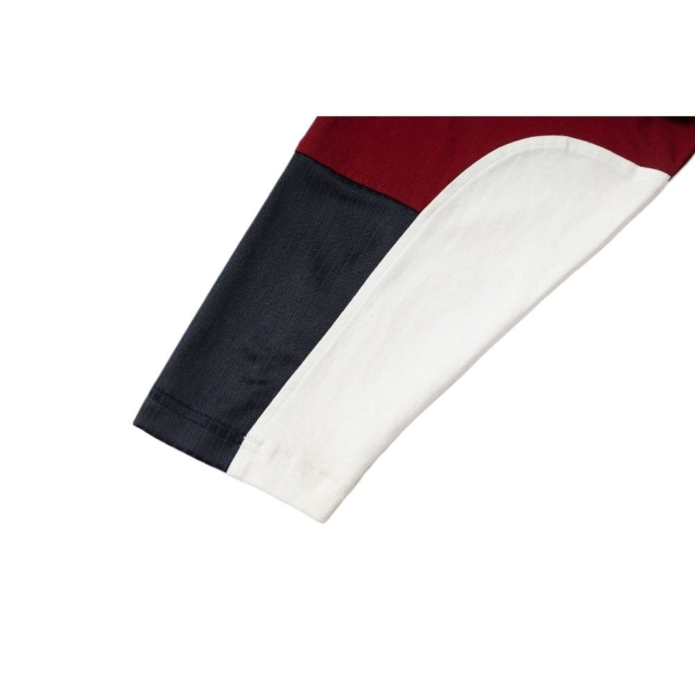 Badge Embroidered Fake Two Piece Polo Shirt - Thrashink