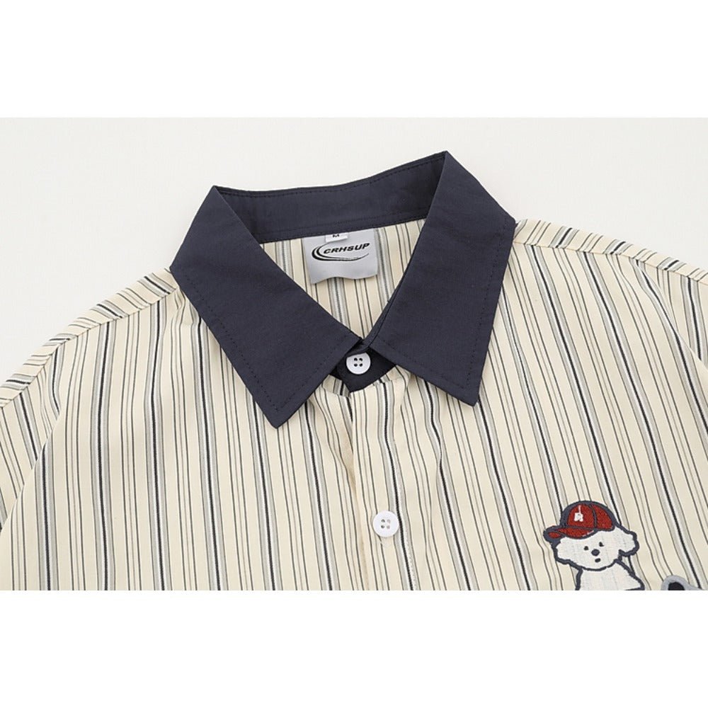 Baseball Puppy Striped T-Shirt - Thrashink