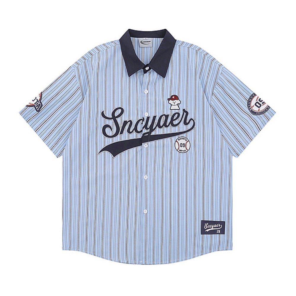 Baseball Puppy Striped T-Shirt - Thrashink