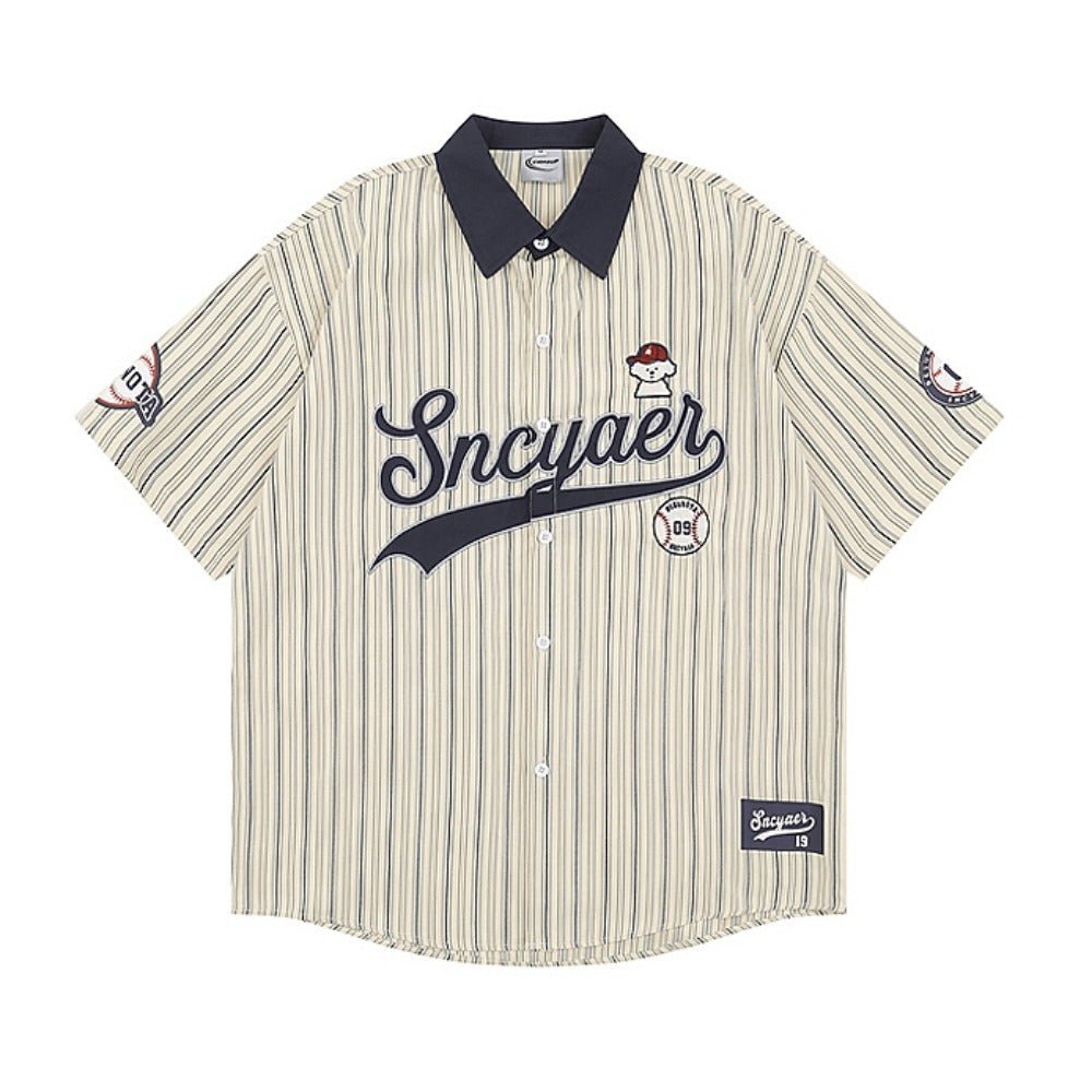 Baseball Puppy Striped T-Shirt - Thrashink