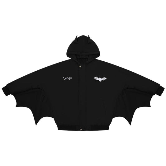 Bat Wing Hooded Cotton Padded Jacket - Thrashink