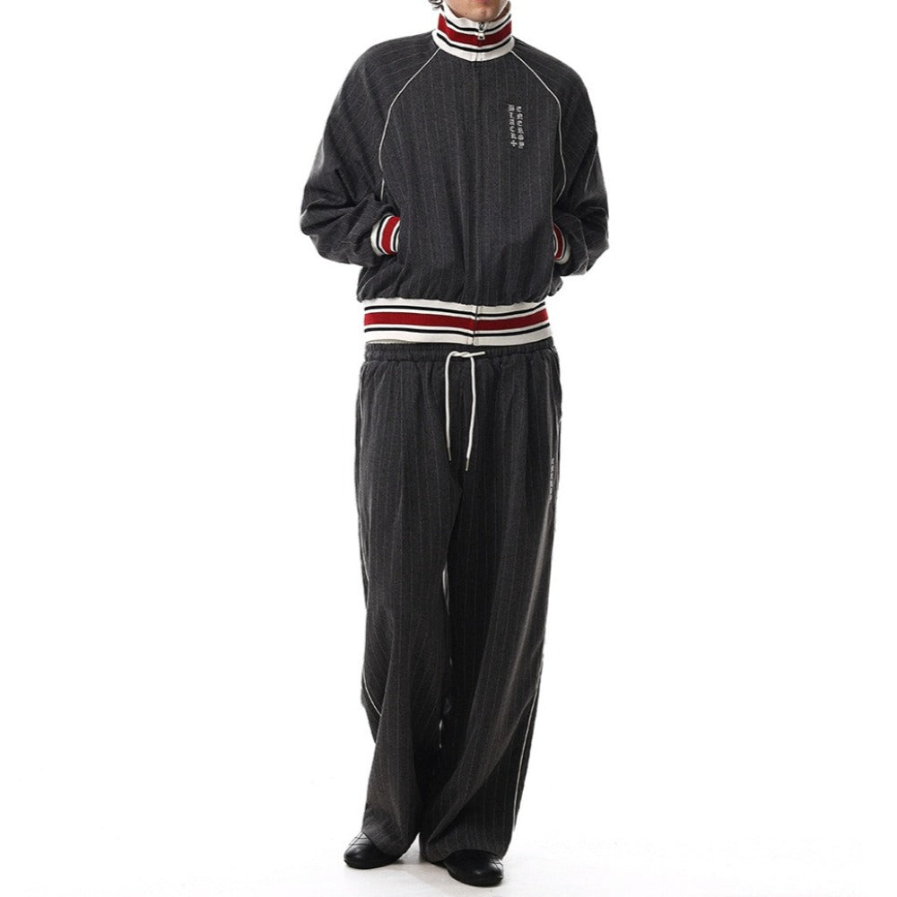 Retro Pinstripe Track Jacket