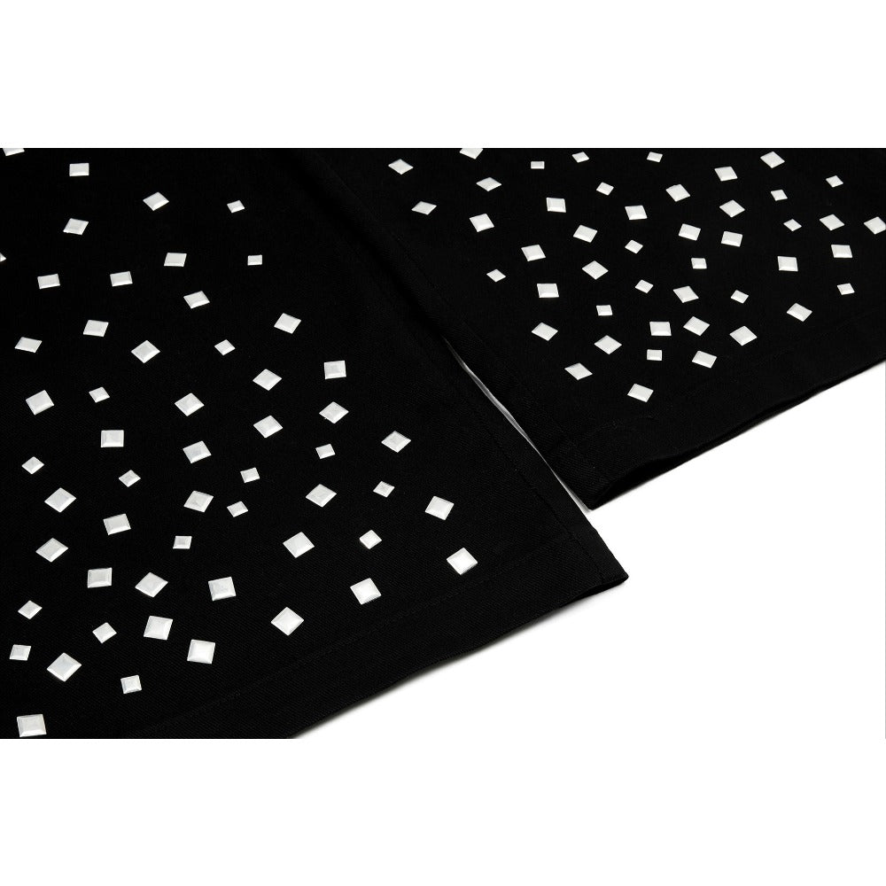 Sparkle Square Wide-Leg Jeans