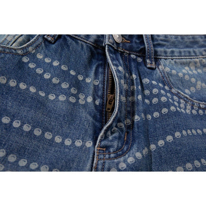 Beaded - Chain Print Wide - Leg Jeans - Thrashink