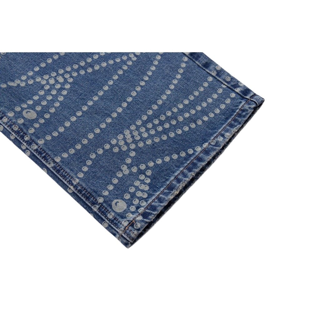 Beaded - Chain Print Wide - Leg Jeans - Thrashink