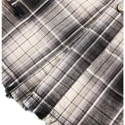 Black and White Check Dropped Shoulder Shirt - Thrashink