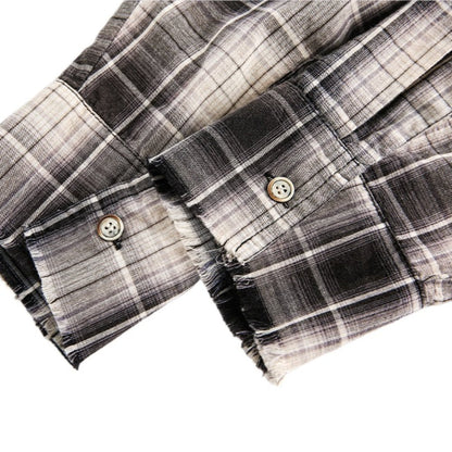 Black and White Check Dropped Shoulder Shirt - Thrashink