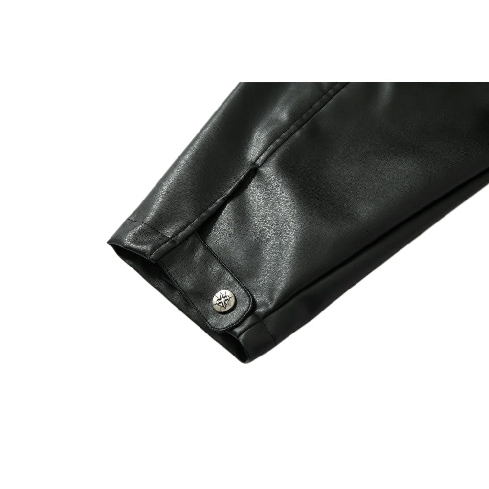 Black and White Checkered Leather Jacket - Thrashink