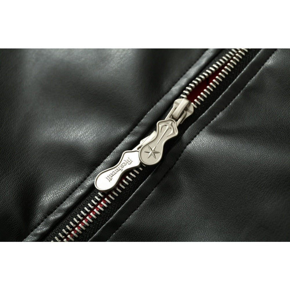 Black and White Checkered Leather Jacket - Thrashink