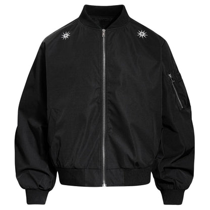 Black Artistic Portrait Bomber Jacket - Thrashink