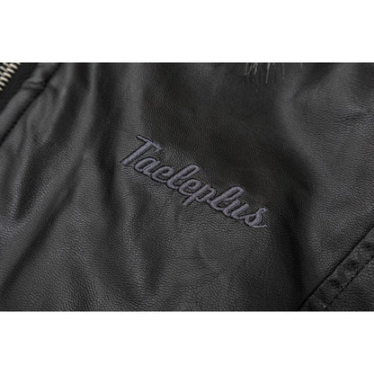 Black Fur - Trimmed Hooded Bomber Jacket - Thrashink