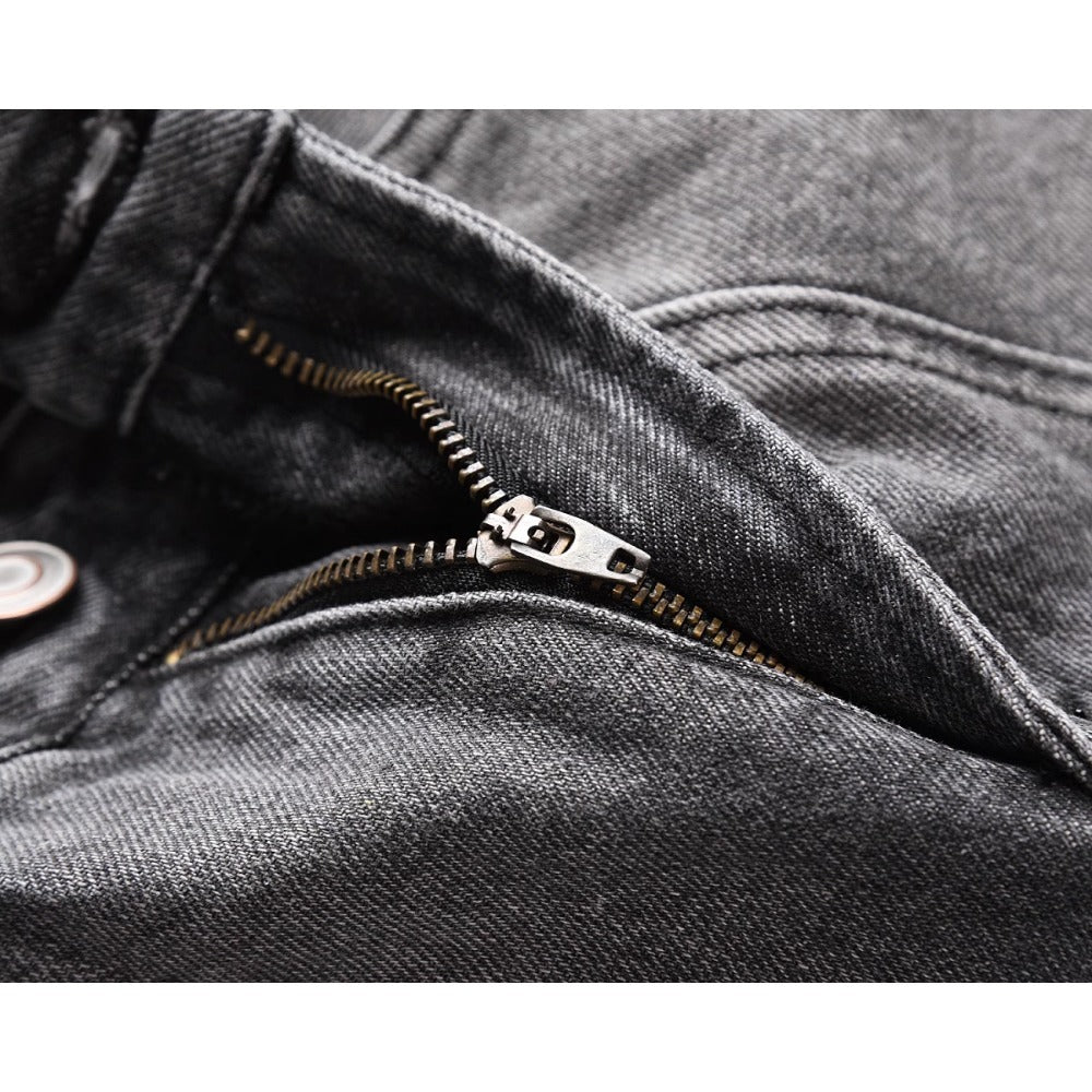 Black Gray Distressed Flared Jeans - Thrashink