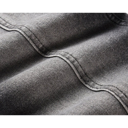 Black Gray Distressed Flared Jeans - Thrashink