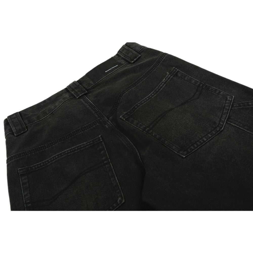 Black Utility Patchwork Wide - Leg Jeans - Thrashink