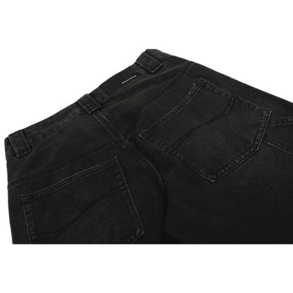 Black Utility Patchwork Wide - Leg Jeans - Thrashink