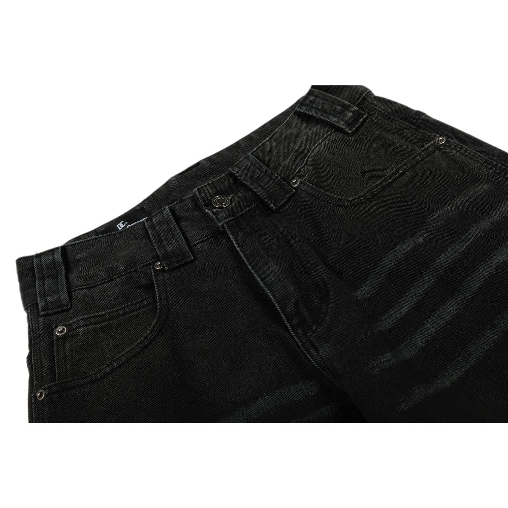 Black Utility Patchwork Wide - Leg Jeans - Thrashink