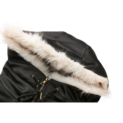 Black Zebra Faux Fur Hooded Bomber Jacket - Thrashink