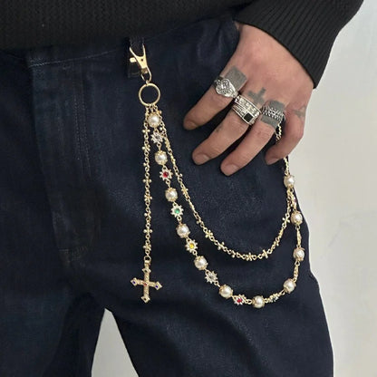 Blossoms Pearl Pants Chain Pendant - Thrashink