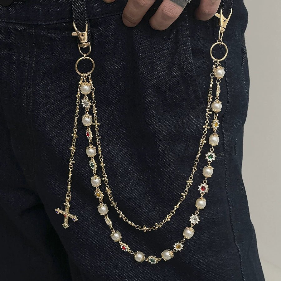 Blossoms Pearl Pants Chain Pendant - Thrashink