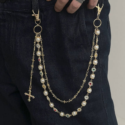 Blossoms Pearl Pants Chain Pendant - Thrashink