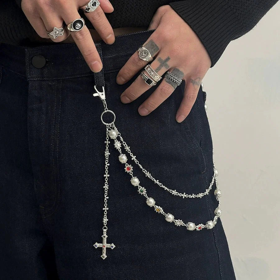 Blossoms Pearl Pants Chain Pendant - Thrashink