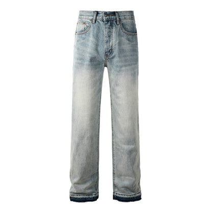 Blue Frayed Hem Jeans - Thrashink