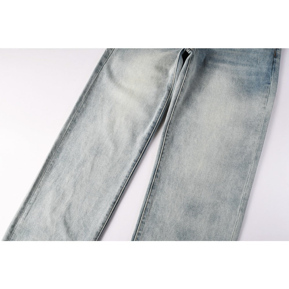 Blue Frayed Hem Jeans - Thrashink