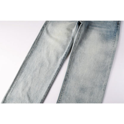 Blue Frayed Hem Jeans - Thrashink