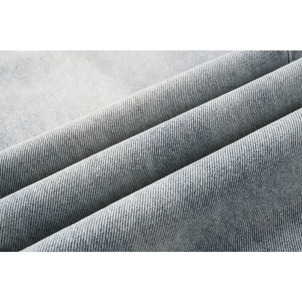 Blue Frayed Hem Jeans - Thrashink