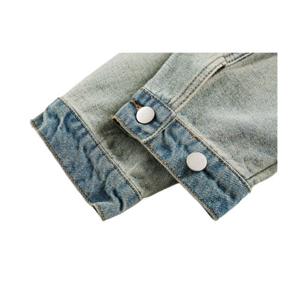 Blue & White Denim Jacket - Thrashink