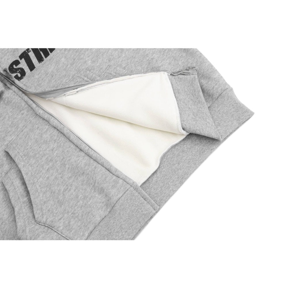 Blurred Letter Print Fleece - Lined Hoodie - Thrashink
