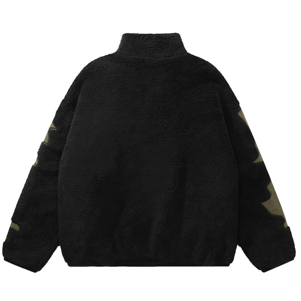 Bone Patchwork Fleece Padded Jacket - Thrashink