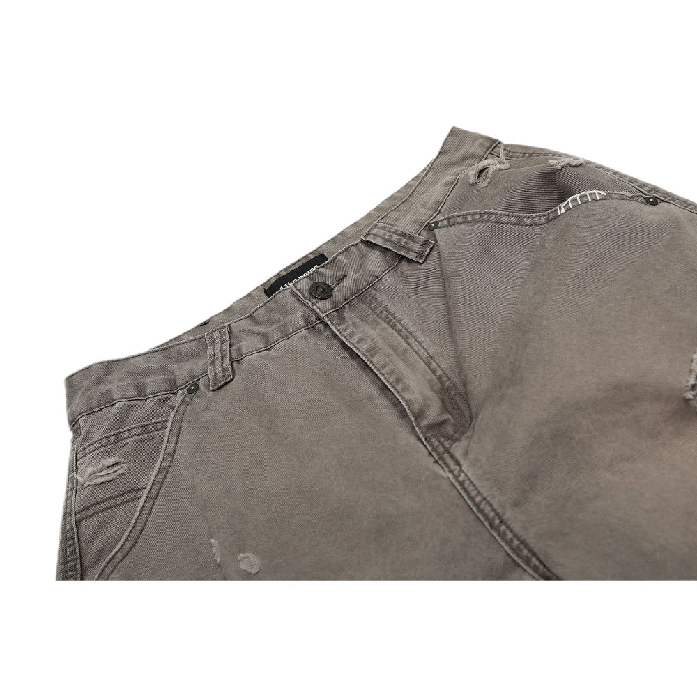 Brown Distressed Cargo Wide - Leg Pants - Thrashink