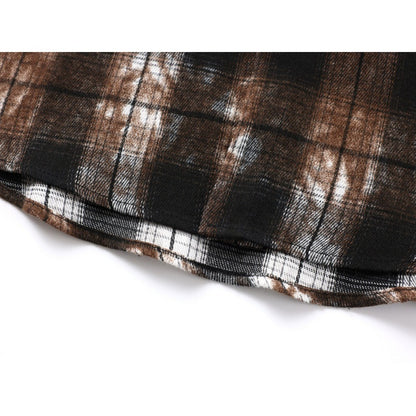 Tie-Dye Plaid Short-Sleeve Shirt