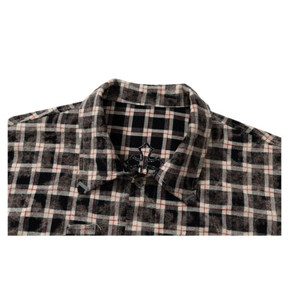 Black and White Distressed Frayed Shirt