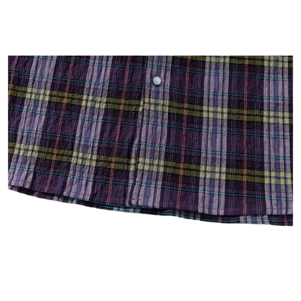 Purple Haze Plaid Tie-Back Shirt