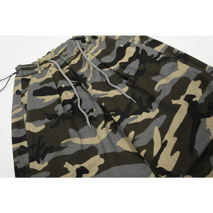 Camo Paratrooper Loose Wide Leg Pants - Thrashink