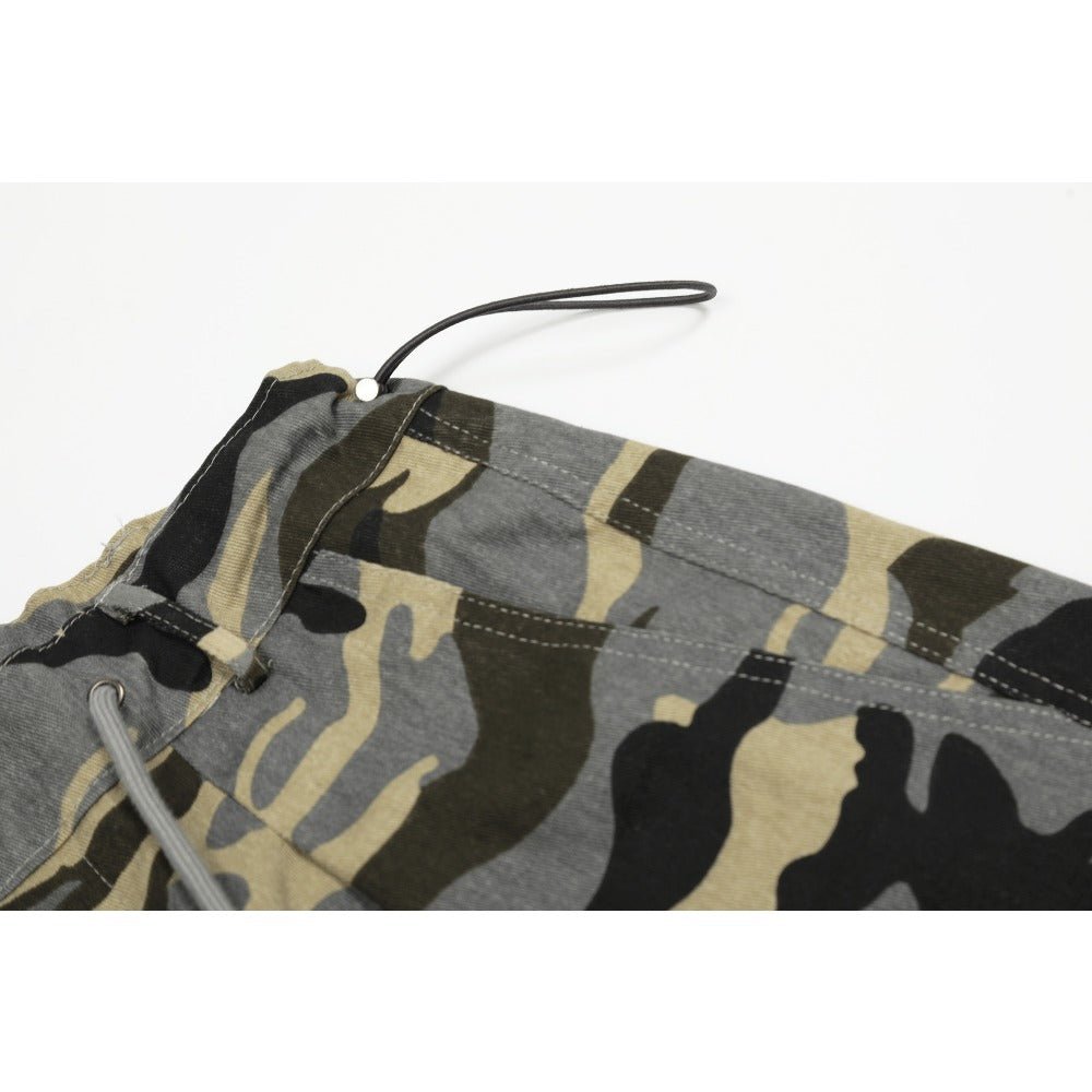 Camo Paratrooper Loose Wide Leg Pants - Thrashink