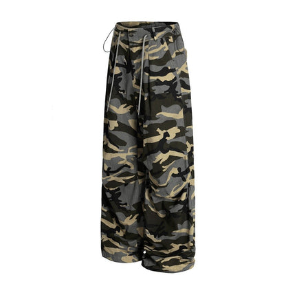 Camo Paratrooper Loose Wide Leg Pants - Thrashink