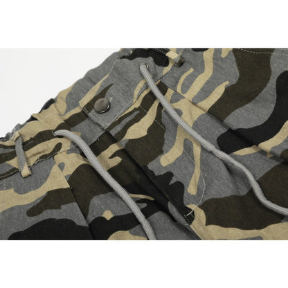 Camo Paratrooper Loose Wide Leg Pants - Thrashink