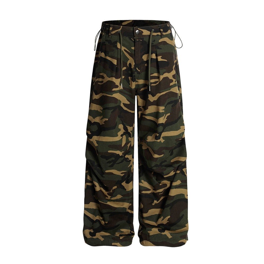 Camo Paratrooper Loose Wide Leg Pants - Thrashink
