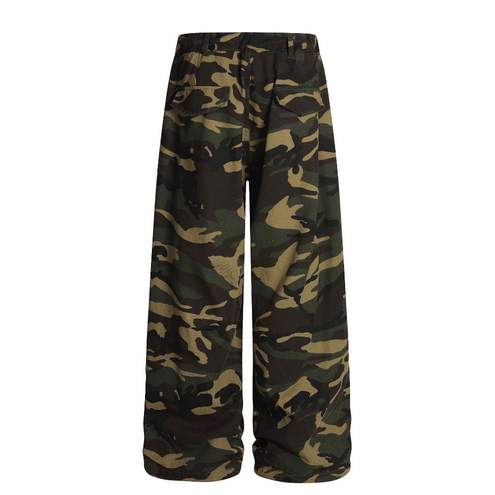 Camo Paratrooper Loose Wide Leg Pants - Thrashink