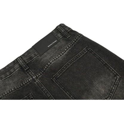 Camo Patch Sutures Distressed Jeans - Thrashink